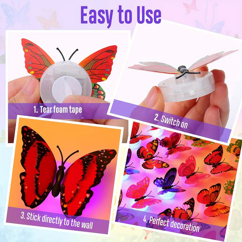 ButterflyGlow LED Lampen - Magische 3D Schmetterling Stimmungsbeleuchtung