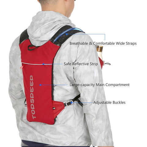 HydroPack Leichter Hydratationsrucksack - 2L Wasserreservoir für Laufen, Radfahren & Wandern