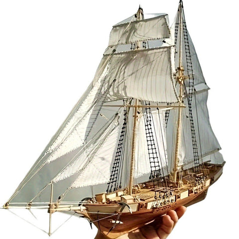 Klassisches Holzsegelboot Modell – Detailliertes 3D Puzzle für Schiffsliebhaber