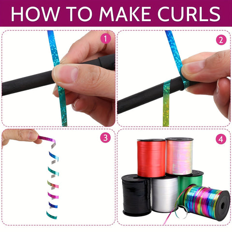 Holografisches Curlingband-Set – Perfekt für Partydekorationen und Geschenkverpackungen
