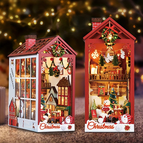DIY Miniatur Weihnachtshaus – 3D Puzzle-Set für Weihnachten und festliche Dekoration