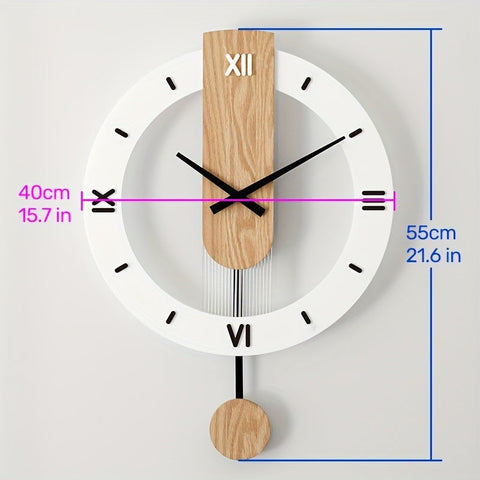 Kreative Pendule Wanduhr aus Holz und Acryl – Stilvolle und Stille Dekoration