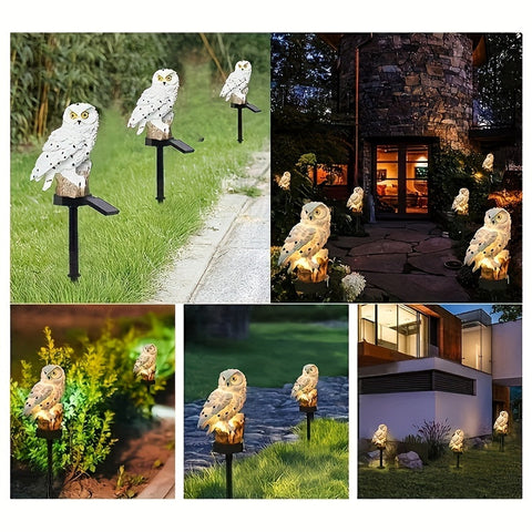 Solar LED Eulen Gartenlampe – Realistische Stimmungsbeleuchtung für Gärten und Wege
