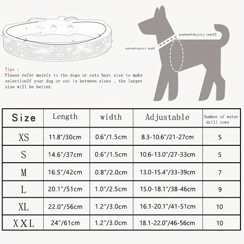 Verstellbares Lederhalsband für Hunde mit Strass – Stark und Langlebig