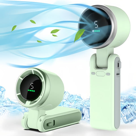 Kompakter Turbo Handventilator – 3-in-1 USB Aufladbar mit 5 Geschwindigkeiten