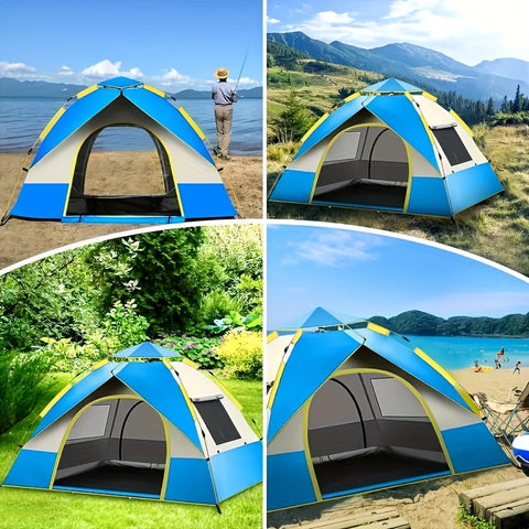 Schneller Aufbau 4-Personen Campingzelt – Atmungsaktive und Winddichte Unterkunft