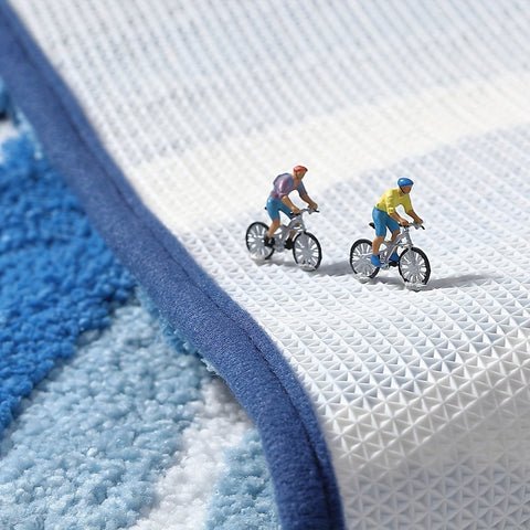 Geometrische Badezimmermatte – Absorbierend und Weich mit Rutschfester Unterseite