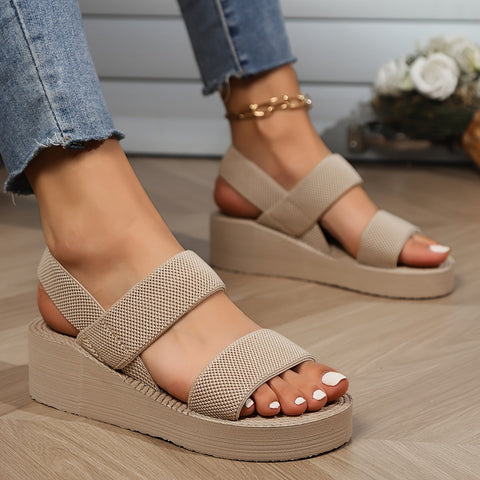 Schicke und Bequeme Damensandalen – Plattform Sommer Slip-Ons mit Dicke Sohle und Runder Spitze