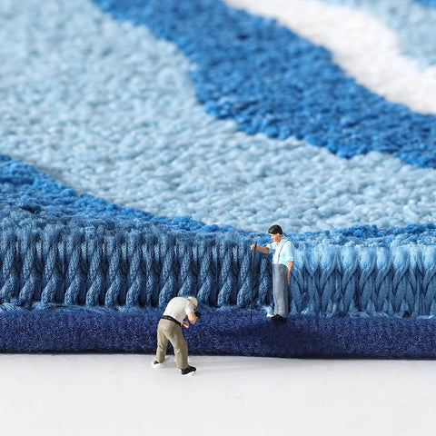 Geometrische Badezimmermatte – Absorbierend und Weich mit Rutschfester Unterseite