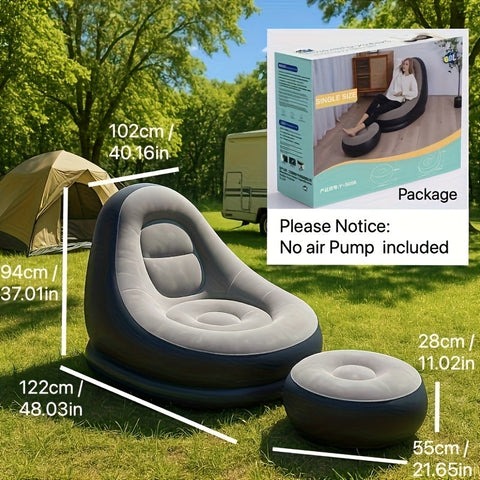 Aufblasbares Sofa Lounger mit Fußstütze - Wasserdicht & Komfortabel