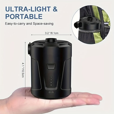 Wiederaufladbare Mini-Luftpumpe – Kabellos & Ultraleicht für den Outdoor-Einsatz