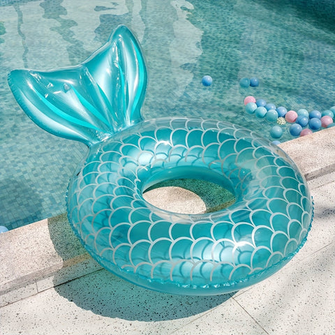 Aufblasbare Pool Float in Meerjungfrauen-Schale – Ergonomisches Design mit Kissen