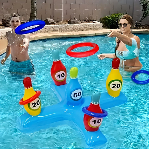 Aufblasbares Wasser Bowling Set – Lustiges Poolspiel für Alle