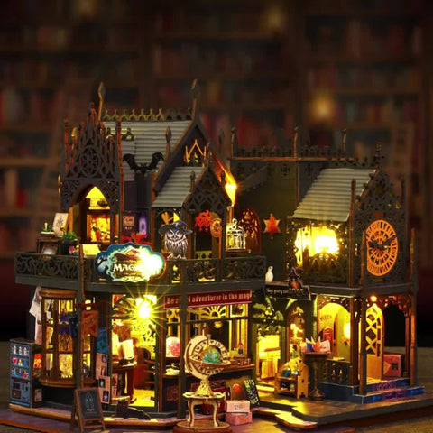 Zauberhaftes Bücherhaus – 3D Holzpuzzle mit magischer Beleuchtung