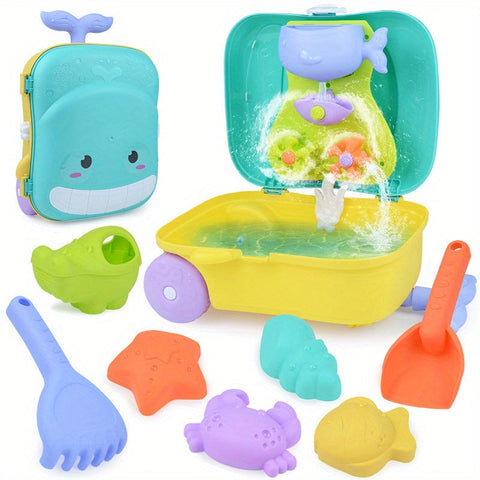 Walvis-Thema Strandspielzeug Set für Babys – 8-teiliges Reisegepäck