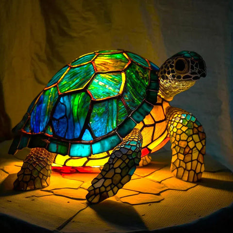 Vibrante Glas-in-Glas Tierlampen – Künstlerische Tischdekoration