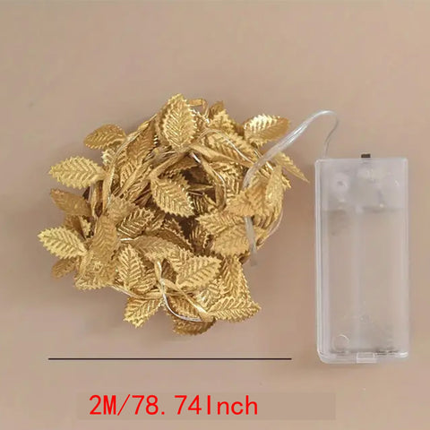 Goldene Blätter Lichterkette - Elegante Beleuchtung für Tischdekoration und Feiern