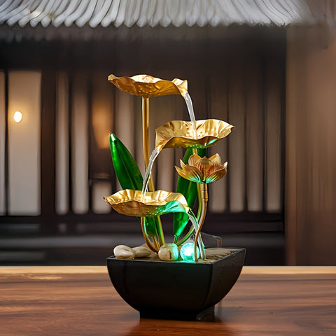 Serene Lotus Innenbrunnen – Beruhigend und Atmosphärisch
