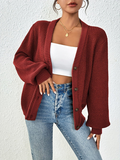 Autonomer Effen Strickcardigan – Stilvoll und Warm für Frühling und Herbst