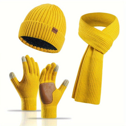 Fröhliches Winterset - Mütze, Schal und Handschuhe für Paare