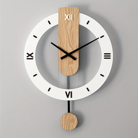 Kreative Pendule Wanduhr aus Holz und Acryl – Stilvolle und Stille Dekoration