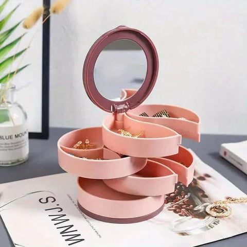 Drehbare Schmuck Aufbewahrungsbox (4 Schichten)