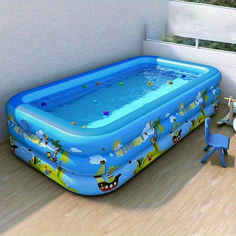 Ozean Splash Aufblasbares Kinderbecken – Dickes PVC für Gartenvergnügen