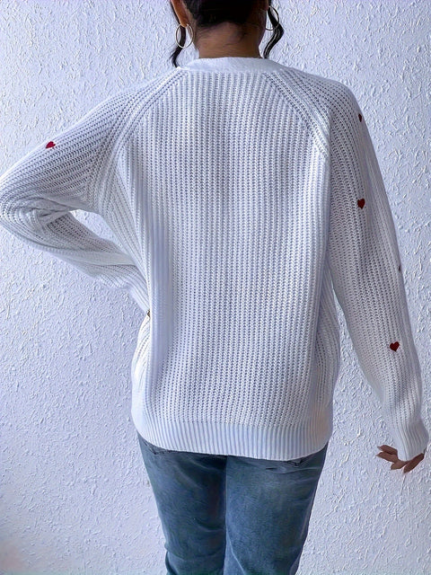 Lune Bestickte Herzchen Cardigan – Stilvoll und Bequem für Frühling und Herbst