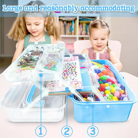 Komplettes Bastelset für Kinder – Kreatives Set mit Aufklebern, Stäbchen, Federn und mehr