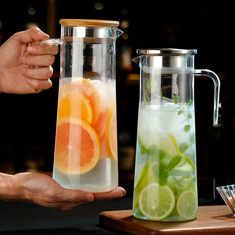Glaskaraffe mit Deckel – Ideal für Saft, Bubble Tea und erfrischende Sommergetränke
