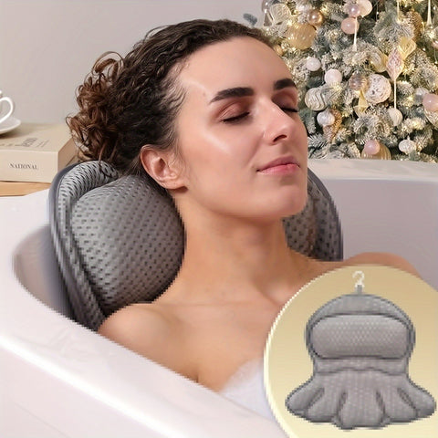 LuxieSpa 4D Luxe Badekissen - Atmungsaktives Kissen mit Nacken- und Rückenstütze für ein Entspannendes Bad