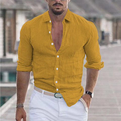Breeze Luxe Leinenhemd – Frisch und Bequem für Herren