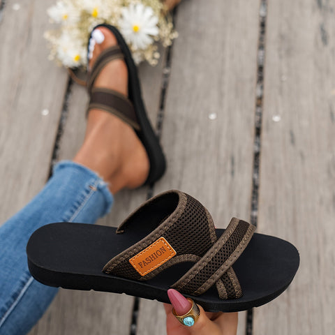 Damen Mesh Slide Sandalen – Leicht und Atmungsaktiv mit Kreuzriemen
