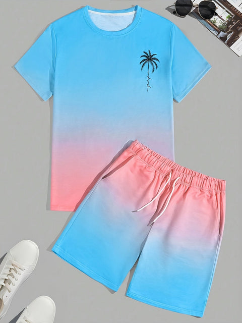 Trendige Bequeme Herren Sommeroutfit - Bequemes T-Shirt und Shorts für einen lässigen Stil