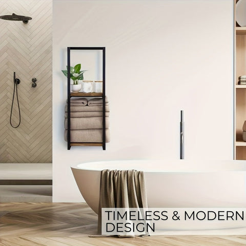 Industrielles Handtuchregal mit Regalen – Elegantes und Funktionales Wandmöbel