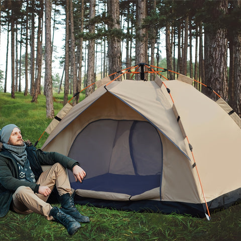 QuickCamp Zelt - Schnell aufstellbares Zelt mit UV-Schutz für 4 Personen