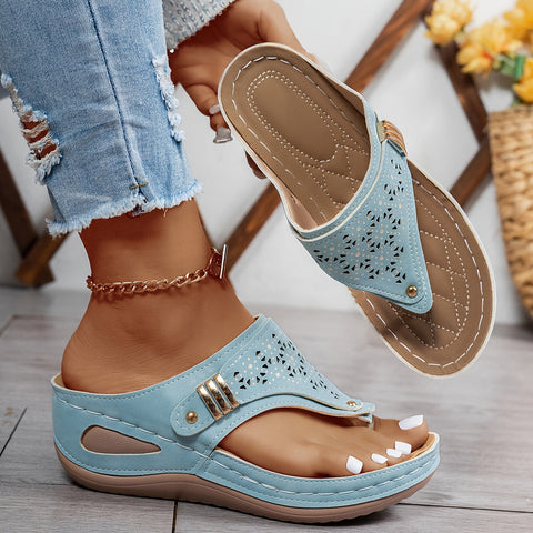 Modische Damen Flip-Flops – Mit Niedrigem Absatz und Offener Zehenpartie