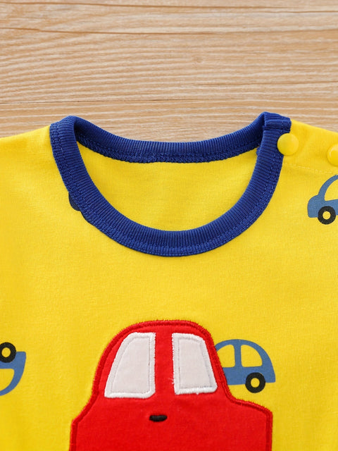 Verspielter Auto Babystrampler für Babys – Perfekt für Sommerabenteuer