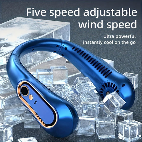 Wiederaufladbarer USB-Nackenventilator für kraftvolle, leise Kühlung – Perfekt für Innen- und Außenbereich