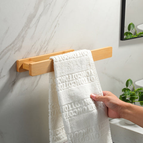 Moderne Holz-Handtuchhalter – Elegante Wandmontage ohne Werkzeug