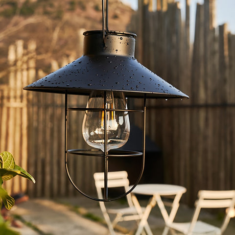 Set aus 2 Solar Retro Laternen – Vintage Hängeleuchten für Garten und Balkon