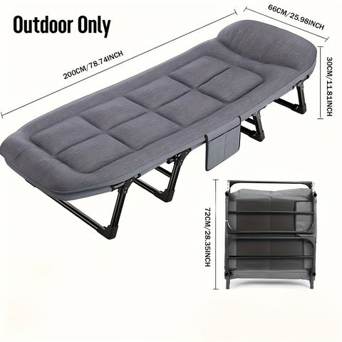 Zusammenklappbares Campingbett für Erwachsene – Leichtes Aluminium- und Edelstahlgestell