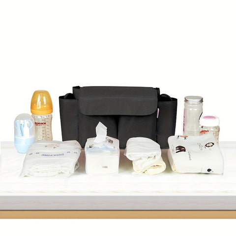 Multifunktionale Kinderwagen Tasche – Große Kapazität, Wasserdichte Hängtasche mit Fächern für wichtige Babyartikel