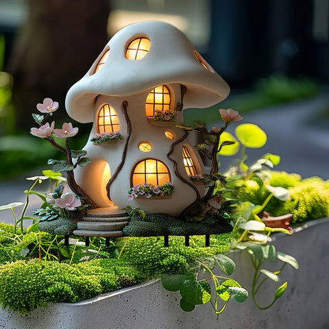 Verzauberndes Weihnachtshäuschen Gartenfigur - Eine Magische Atmosphäre für deinen Garten