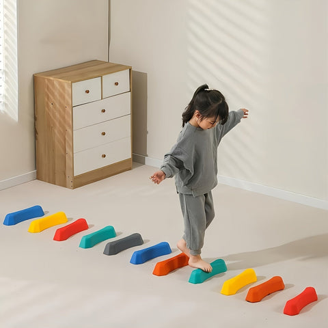 Bildungs-Balanceblöcke Set für Kinder – Bunte Trittsteine für drinnen und draußen