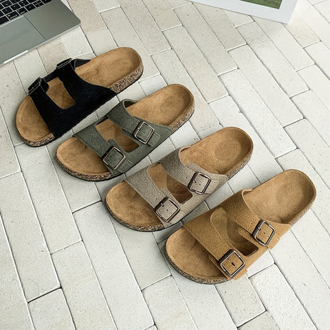 Retro Slides mit Doppelverstellbaren Schnallen für Herren – Komfortabel und Stilvoll für Herren