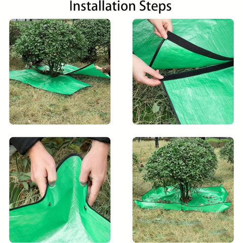 Großes Gartenplane mit Baum-Aussparung – Wasserdicht, Wiederverwendbar und Perfekt für Schnittarbeiten