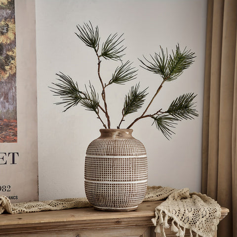 Rustikale Geometrische Vase - Natürliche Atmosphäre für Dein Interieur