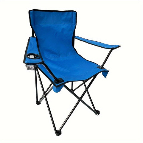 Zusammenklappbarer Campingstuhl mit Seitentasche - Robustes Stahlgestell für Outdoor-Aktivitäten