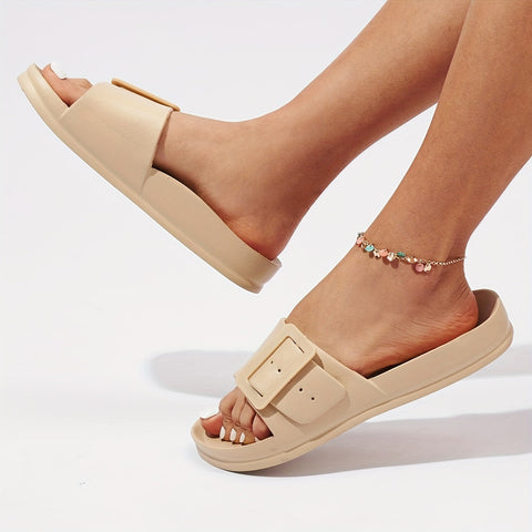 Bequeme Damen Slipper mit Schnalle – Leicht & Verstellbar für Innen und Außen
